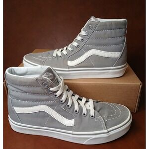 Vans Sk8-Hi Canvas Skate Shoes USA Womens 8 Mens 6.5 Gray Sneakers Shoes‎ #1299